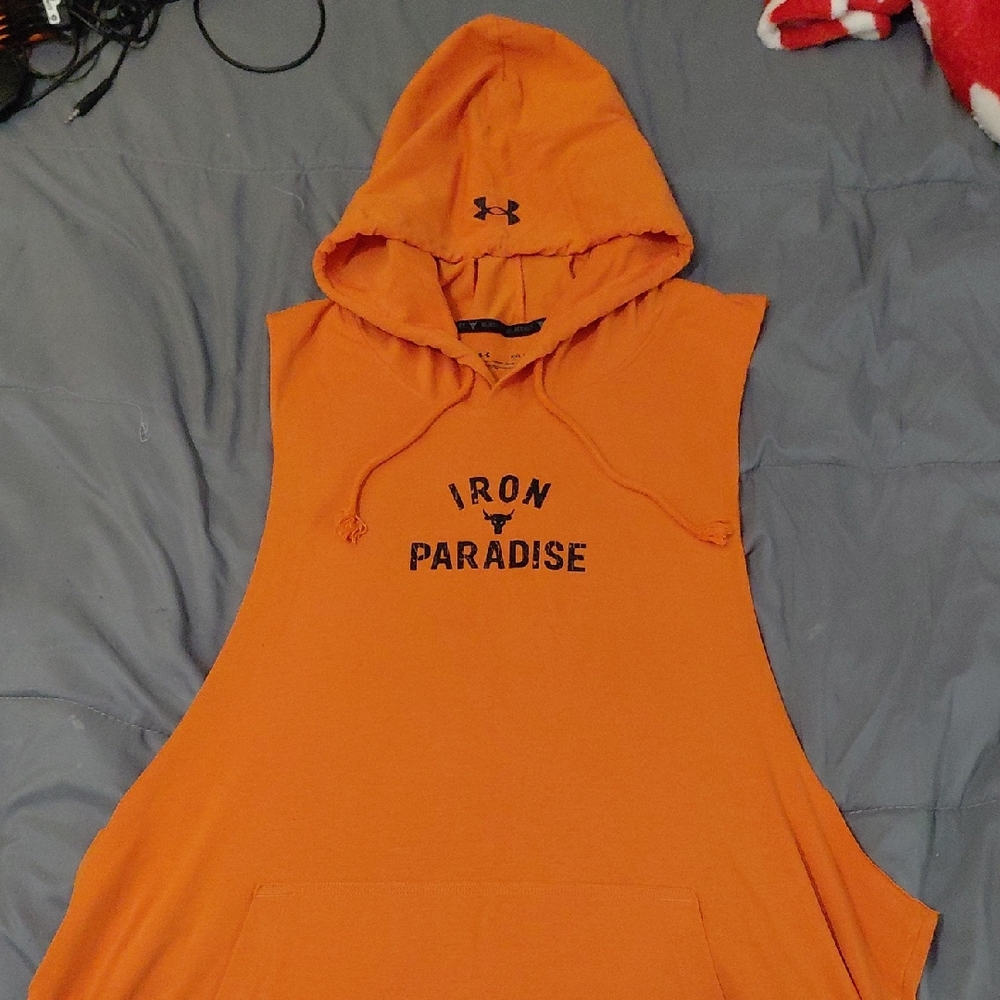 Under Armour Bold Orange Sleeveless Hoodie